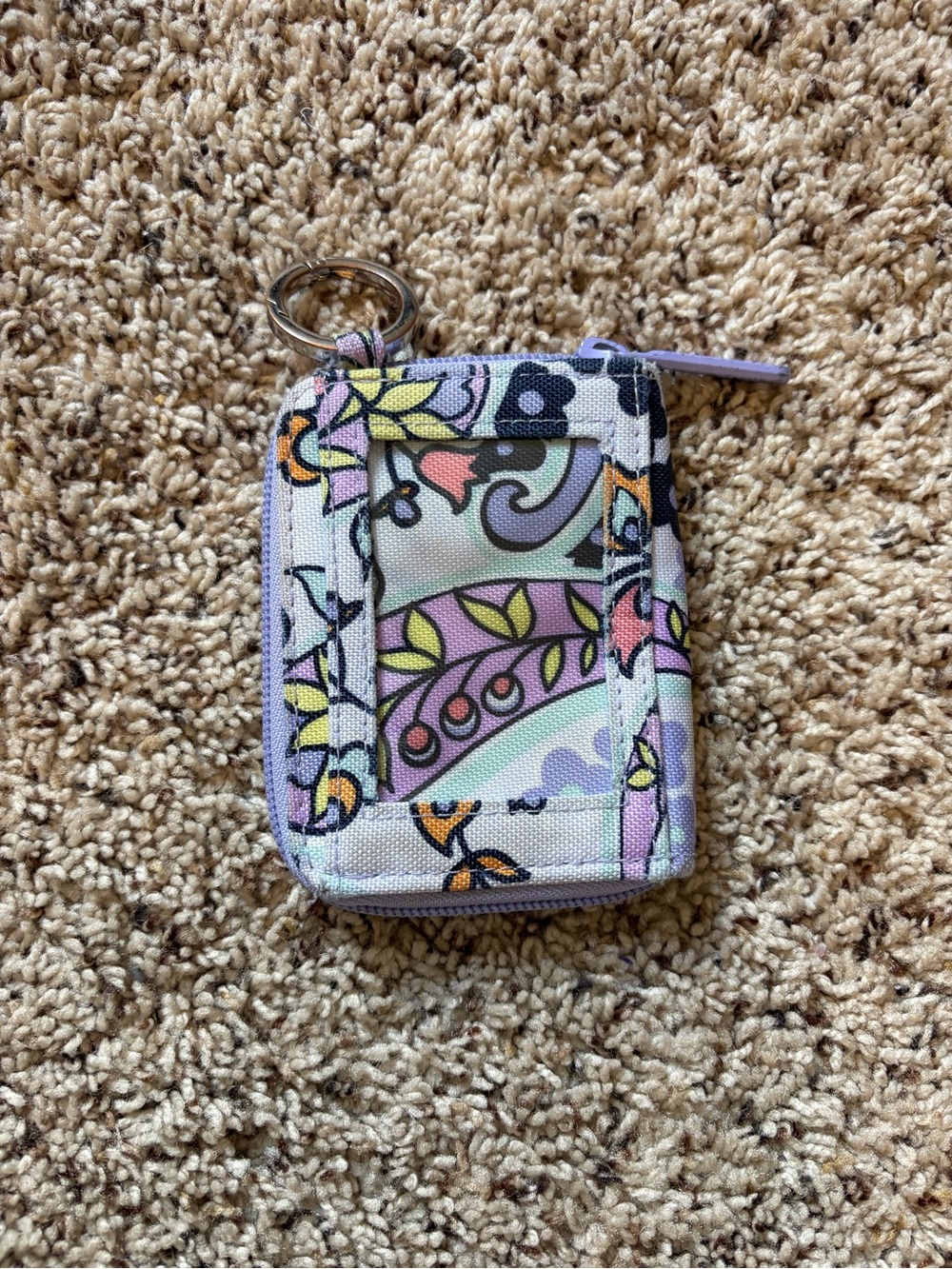 Vera Bradley Maddalena Paisley Zip Card Wallet with Keyring